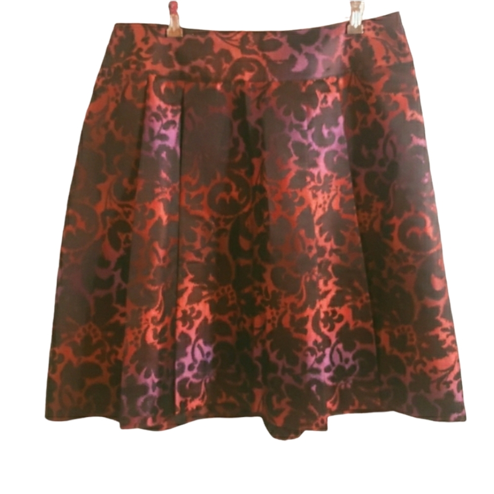 Lane Bryant plus size midi pleated shimmer multi design skirt Size 16